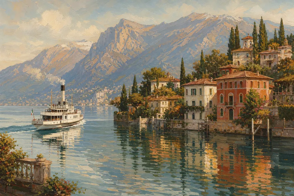 Illustration peinte : Bateau et croisière