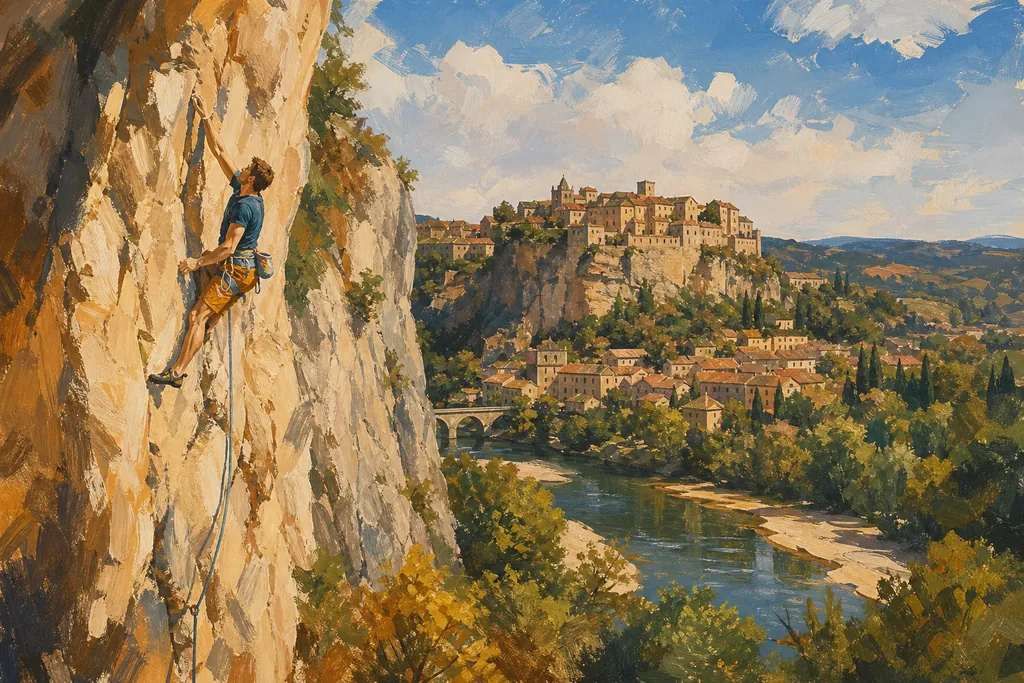 Illustration peinte : Escalade