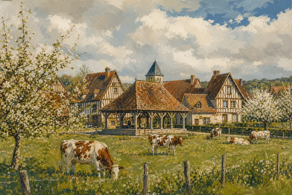 Illustration peinte : Normandie, de Lyons-la-Forêt à Barfleur