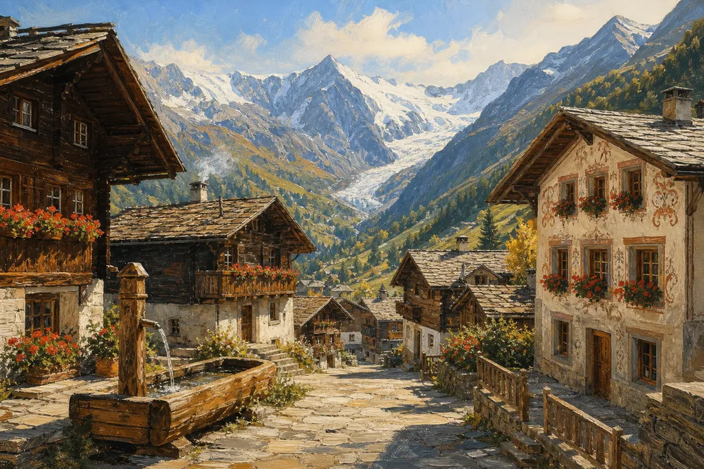 Illustration peinte : Suisse