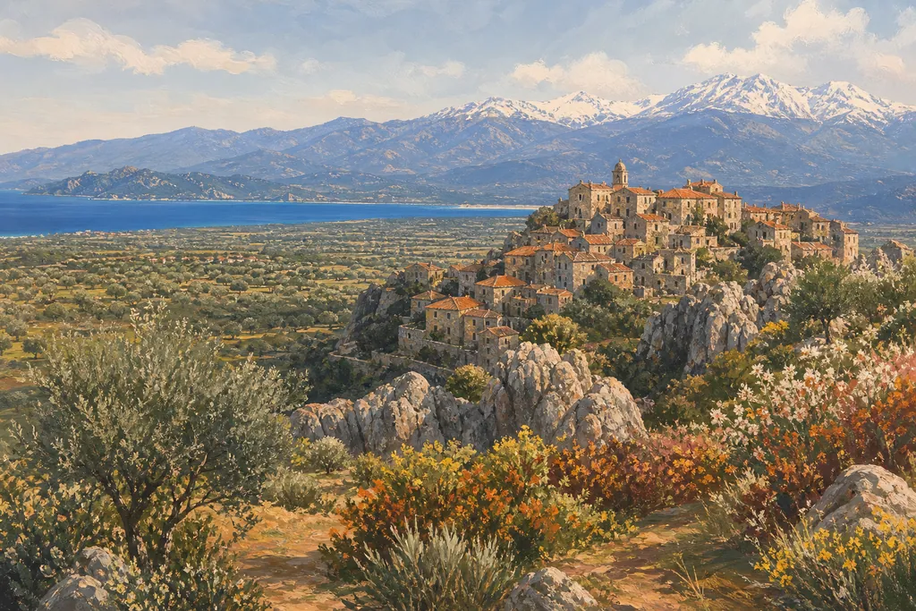 Illustration peinte : Corse