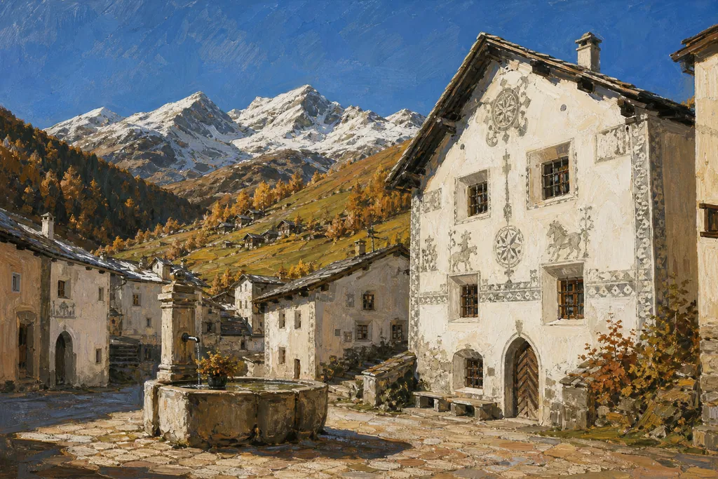 Illustration peinte : Grisons