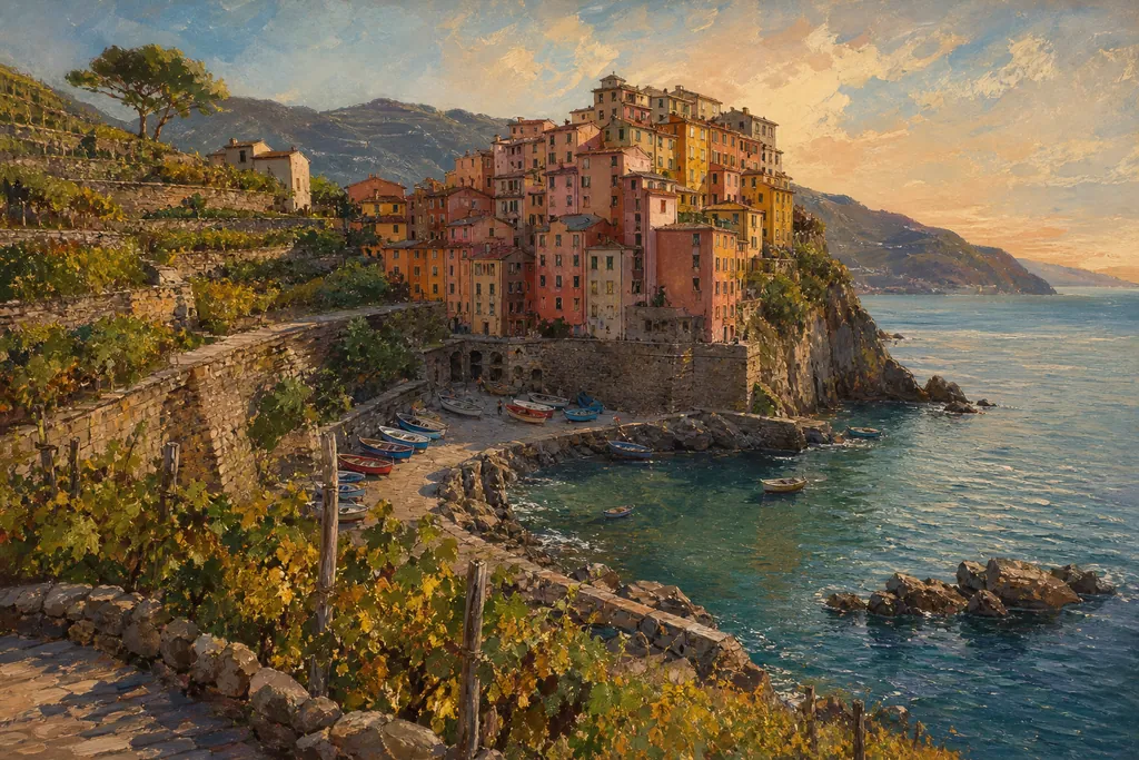 Illustration peinte : Ligurie