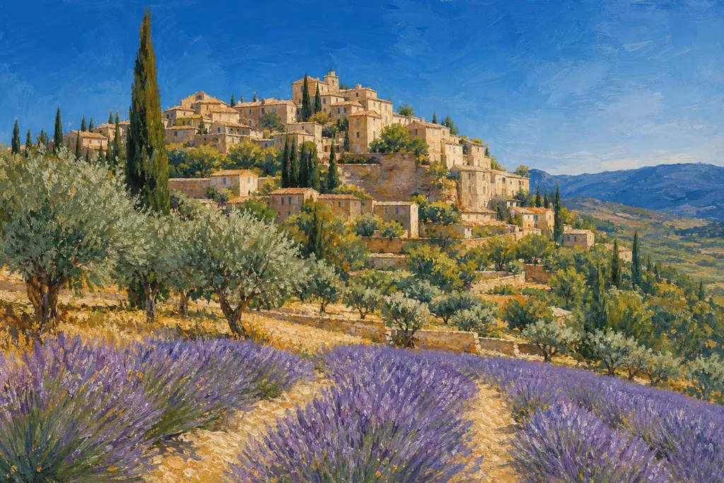 Illustration peinte : Provence-Alpes-Côte d'Azur