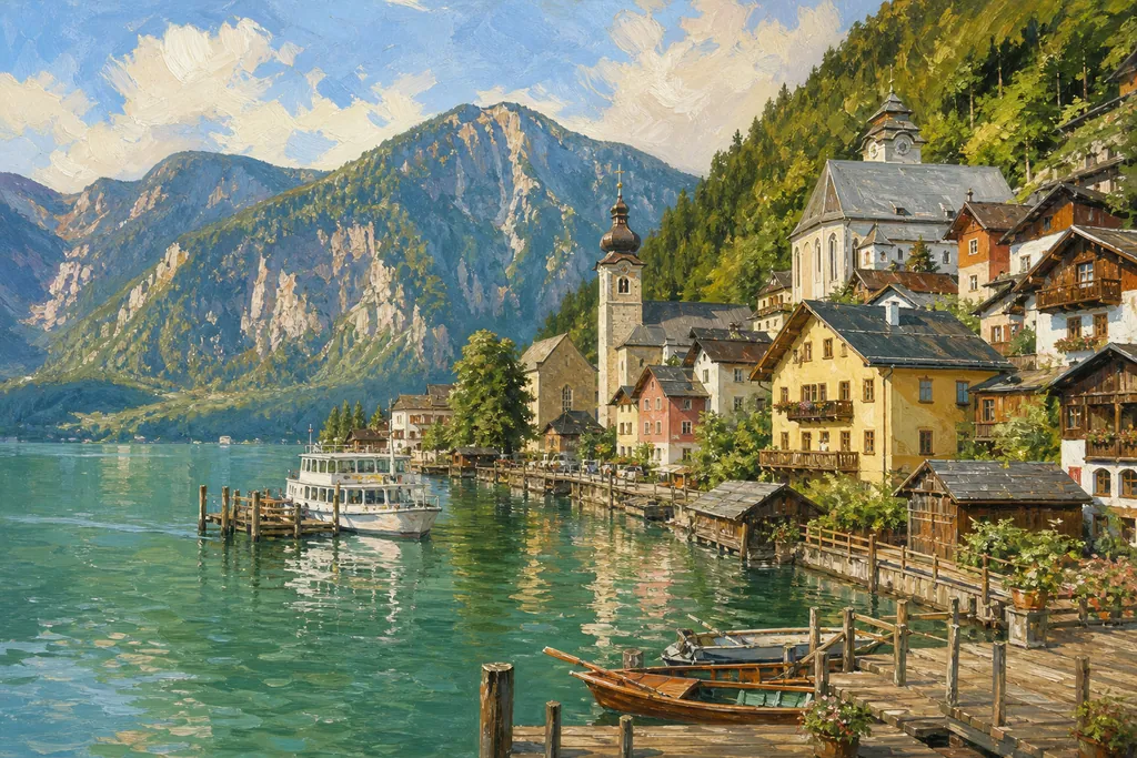 Illustration peinte : Land de Salzbourg