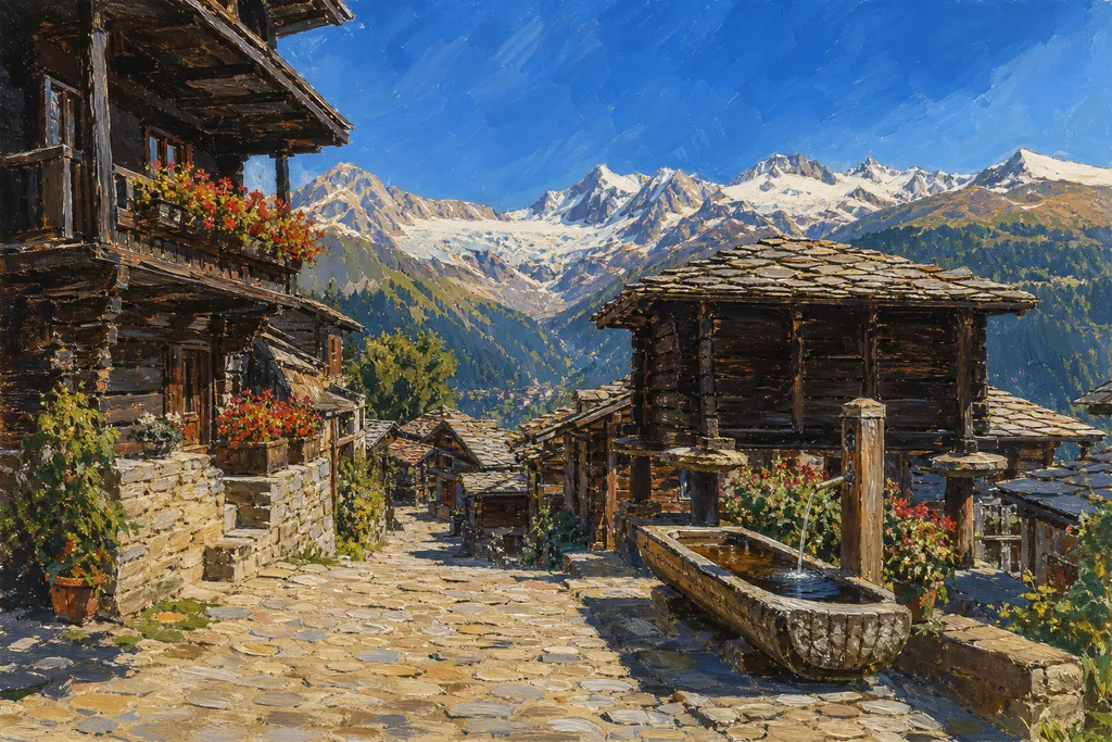 Illustration peinte : Valais