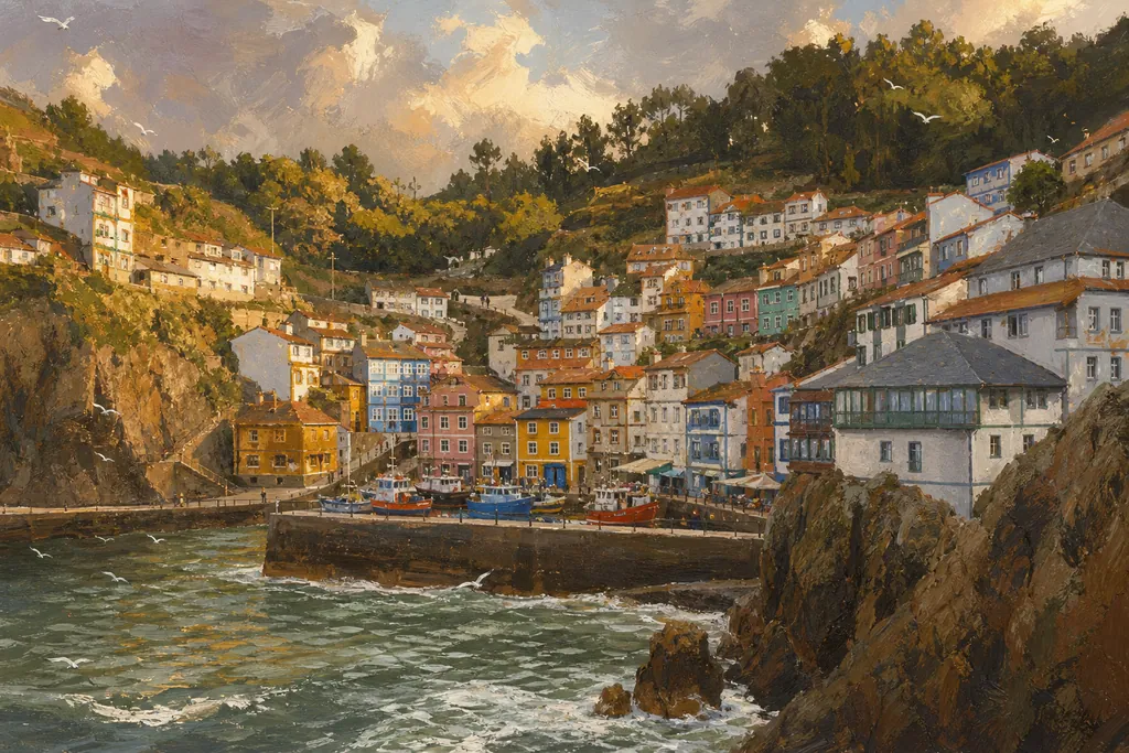 Cudillero, ses maisons colorées en amphithéâtre au-dessus du port de pêche asturien